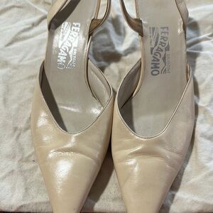 Salvatore Ferragamo Cream Heels